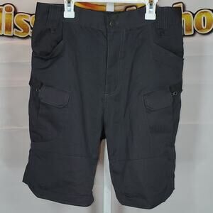 Men’s Grey Cargo Shorts – Multi Pocket Utility Outdoor Workwear Size Large